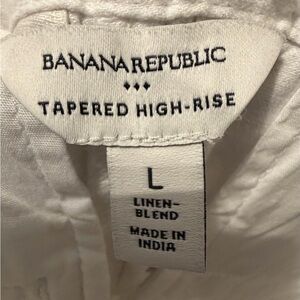 Banana Republic white  Linen-Blend Trousers